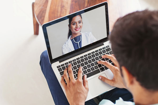 A Health Total consultation taking place online
